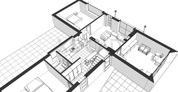 3D Floor Plan Scene 2 3D Model $59 - .max .fbx .obj - Free3D